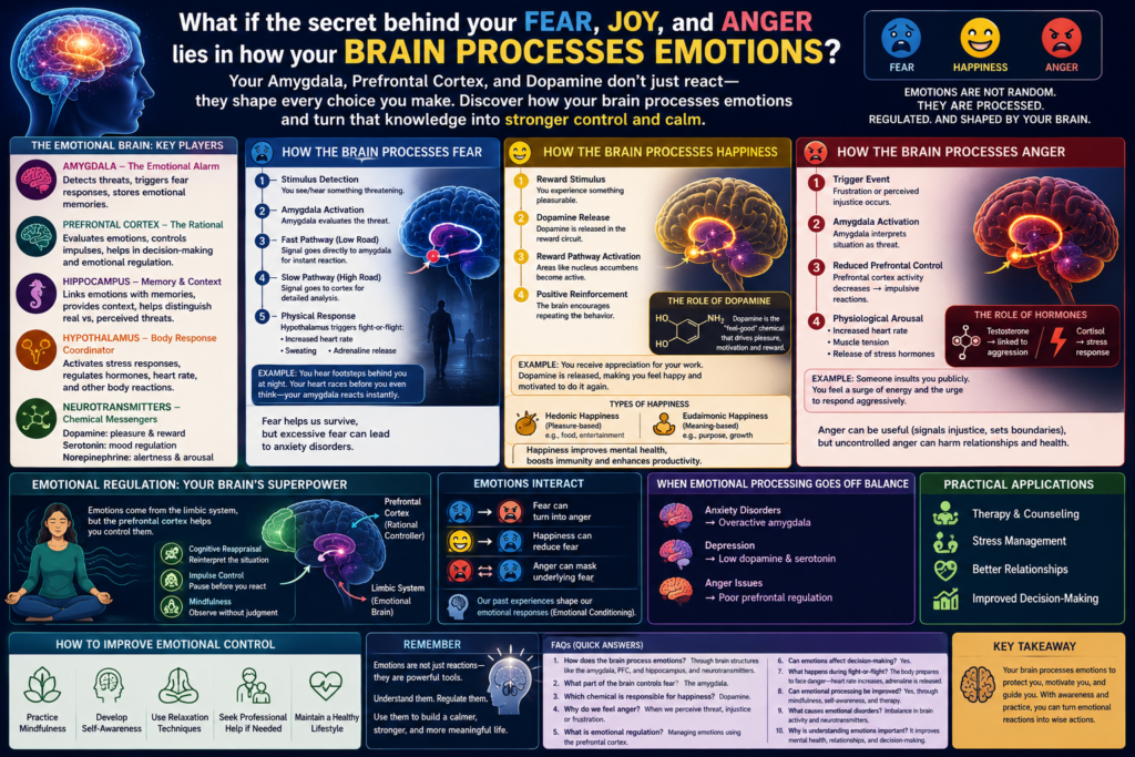 How the Brain Process Emotions: Fear, Happiness & Anger