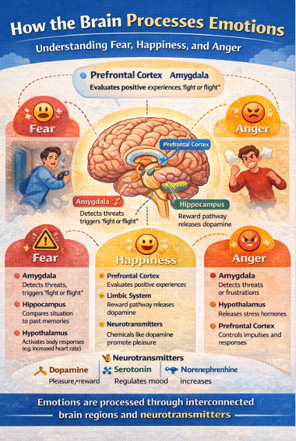How the Brain Processes Emotions: Fear, Happiness & Anger Explained