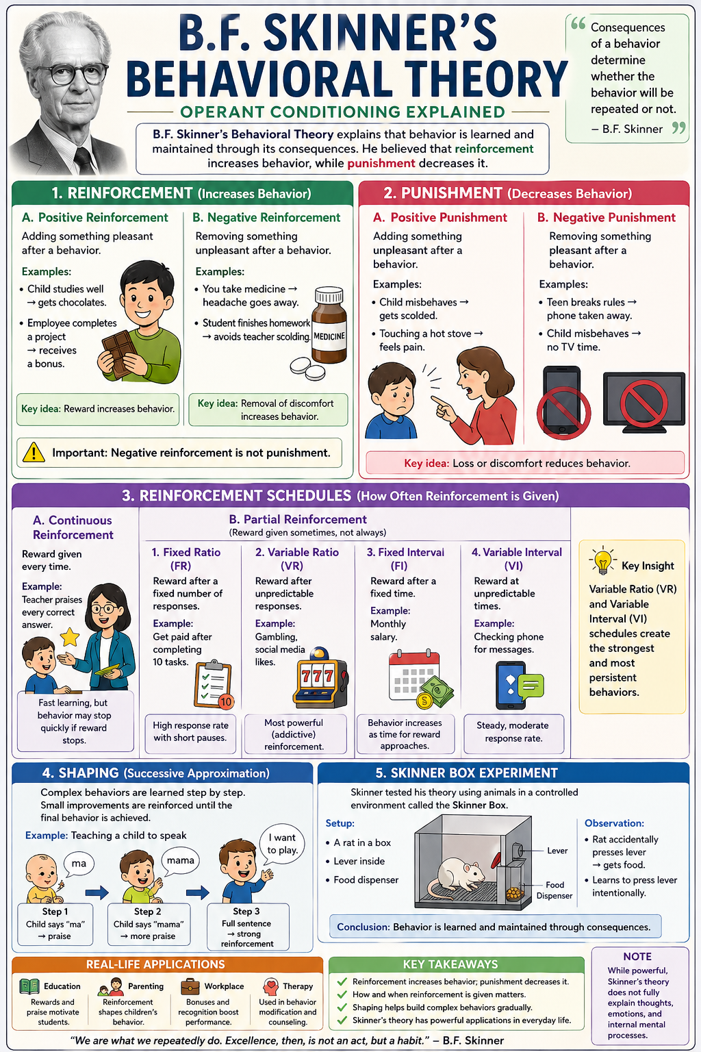 Skinner Behavioral Theory : Operant Conditioning, Reinforcement, Punishment